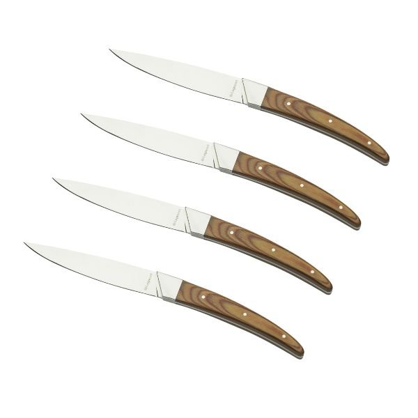 Legnoart Porterhouse Steakknive Sæt (4), Lyst Skaft