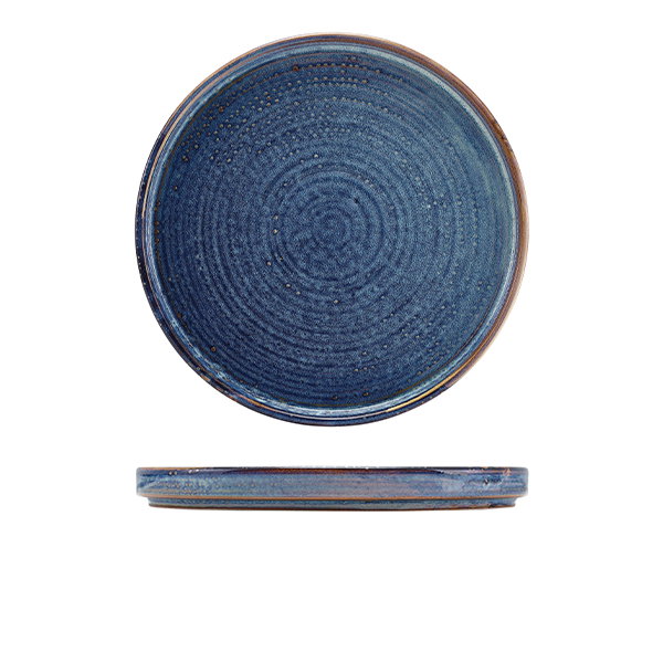 Terra Aqua Blå Lav Præsentationstallerken 25cm Genware