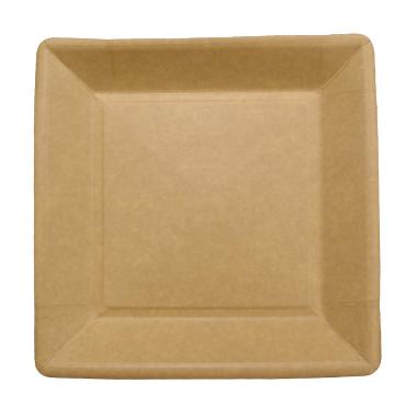 Paptallerken Firkantet 18x18 Cm Kraft Bionedbrydelig Brun 50 Stk.