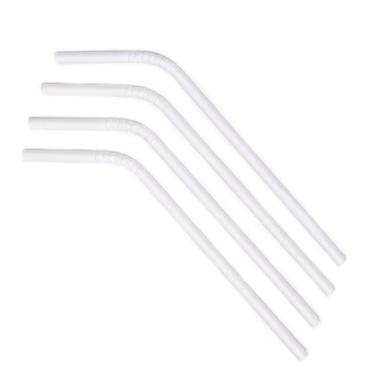 Sugerør Ø6x240 Mm m. Knæk Bionedbrydelig Papir Hvid 500 Stk.