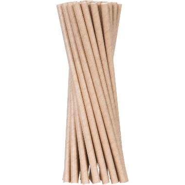 Sugerør Ø6x200 mm uden knæk Bionedbrydelig Papir Brun,500 stk/ps - (500 stk.)