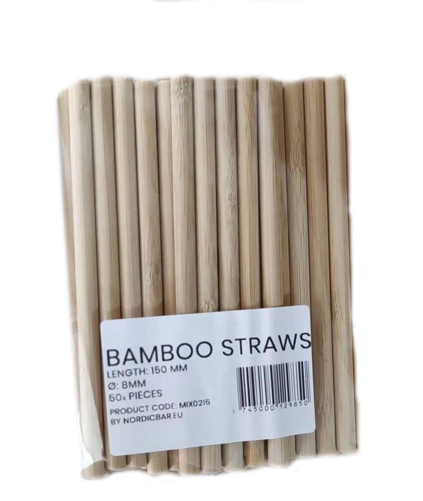 Bambus Sugerør 15cm 50stk.