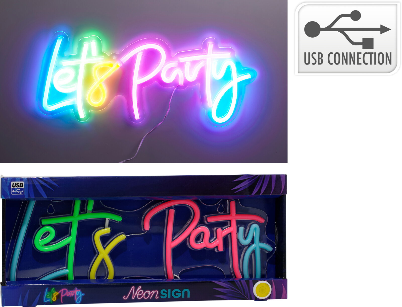 Neon Skilt âLetâs Partyâ