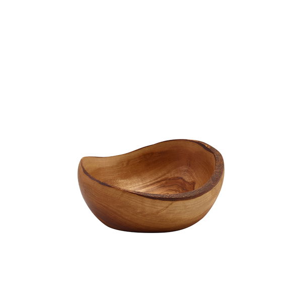 Genware Olive Wood Rustik Sk&aring;l 13 Cm