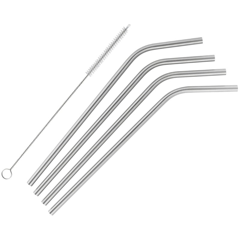 Barprofessional Metalsugerør 6mm 4 Stk Sølv