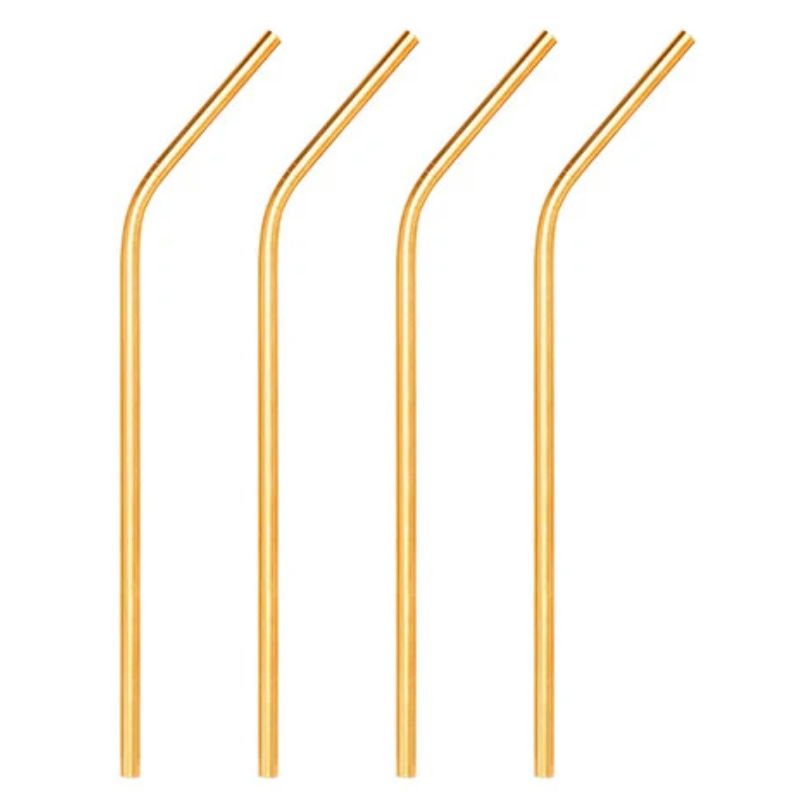 Barprofessional Metalsugerør 6mm 4 Stk Guld