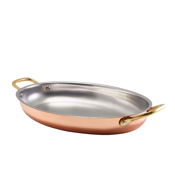 Genware Copper Plated Oval Fad 30 x 21 Cm