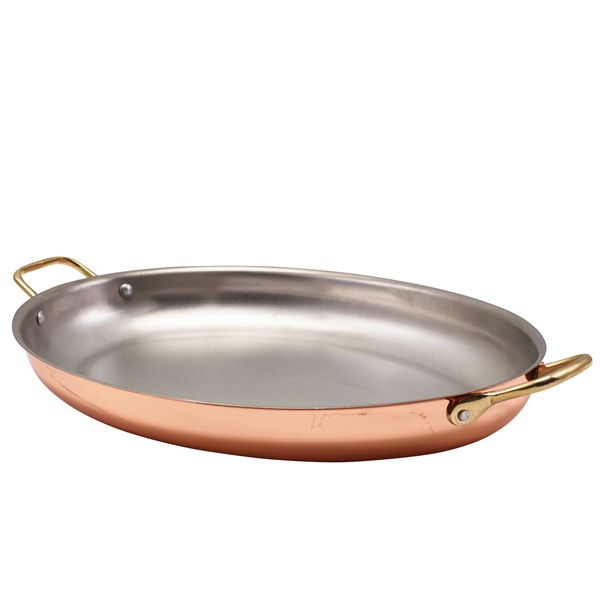 Genware Copper Plated Oval Fad 37,5 x 26 Cm