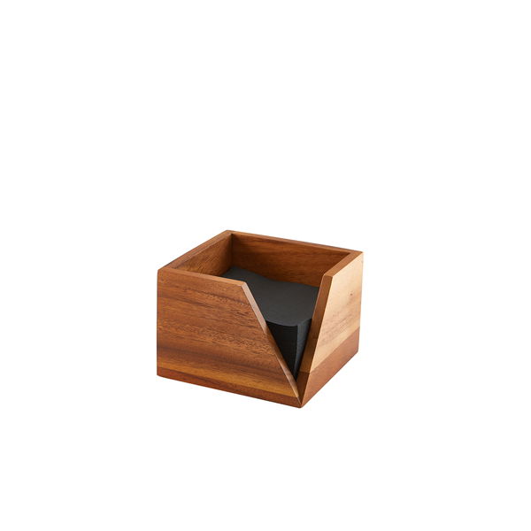 Genware Acacia Wood Servietholder 14 x 10 Cm