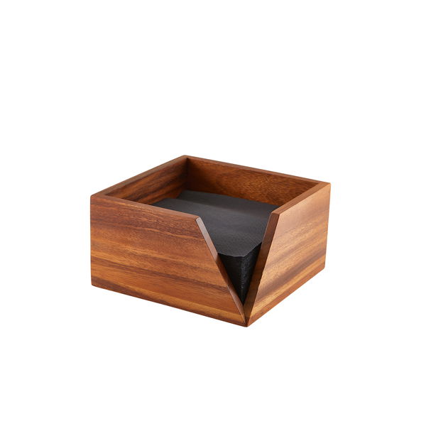 Genware Acacia Wood Serviettholder 18,6 x 10 Cm