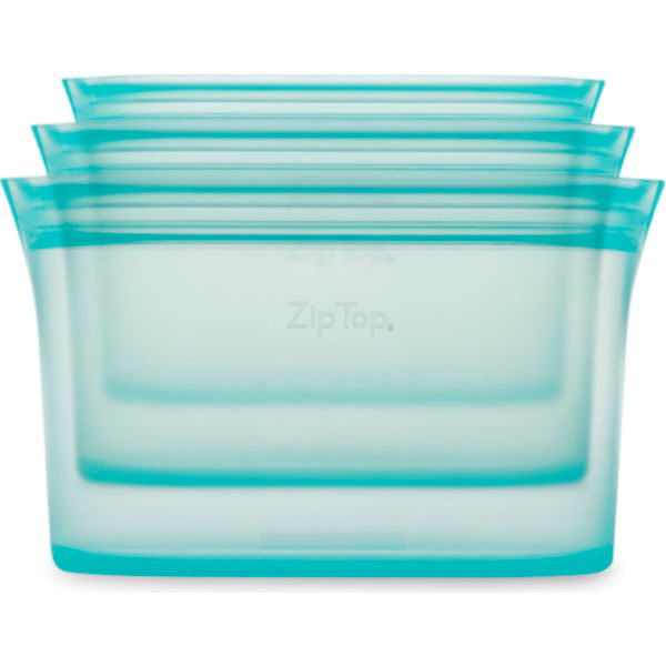 Genanvendelig Madbeholder 3 Pak Teal Ziptop