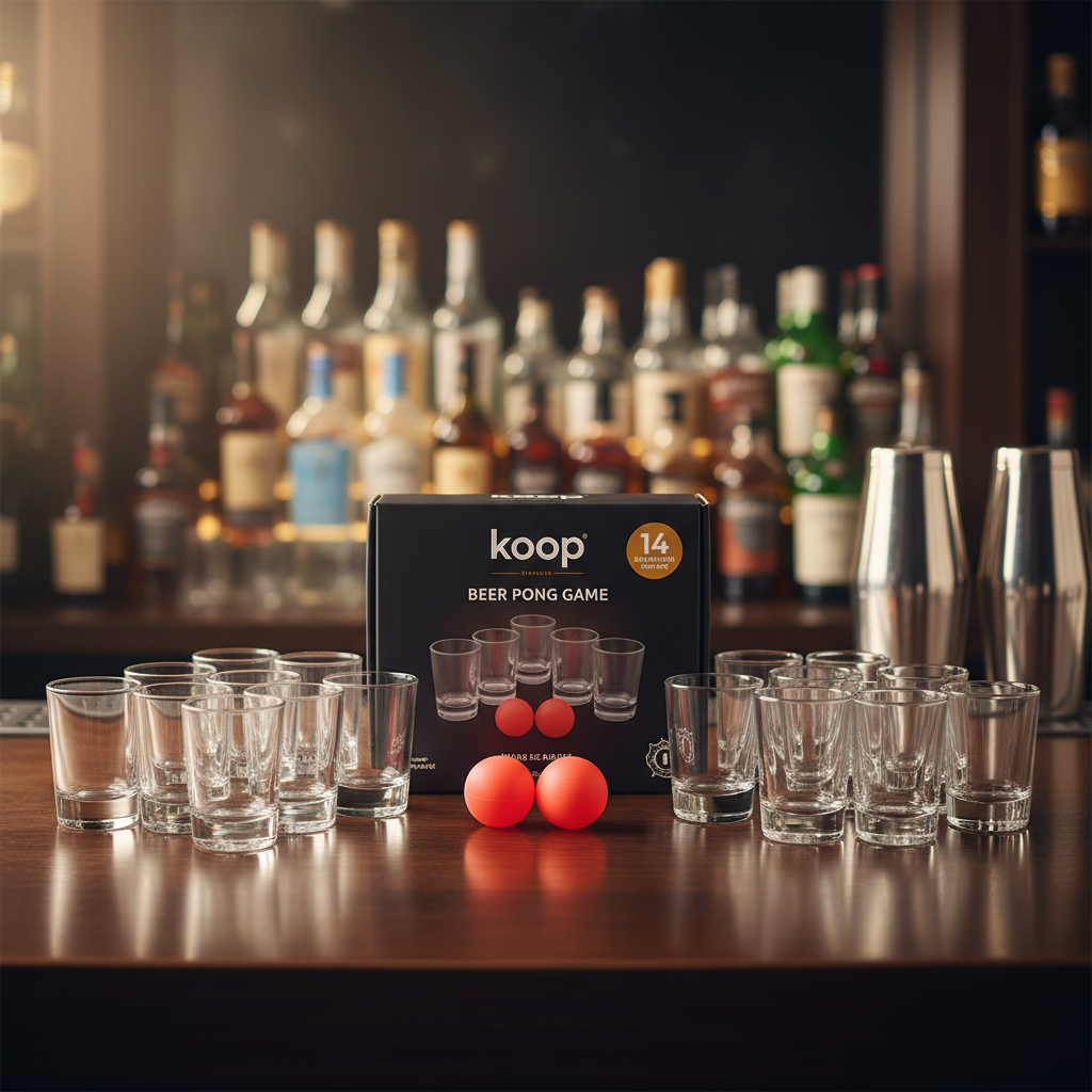 Beer Pong Game 14 Shotglas 60 Ml + 2 Bolde