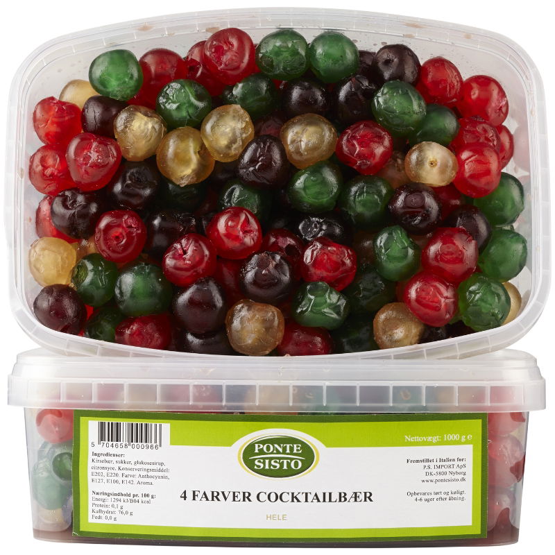 Cocktailbær Hele 4 Farver 1 Kg Pet