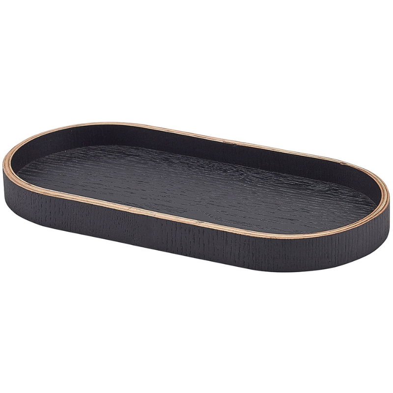 Bakke Oval Sort Finér Træ 23 x 11cm Bakke Oval Sort Finér Træ 23 x 11cm