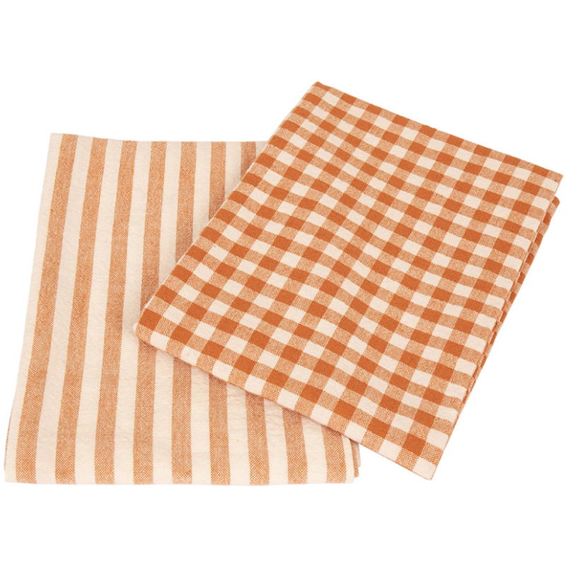 Køkkenhåndklæder 2-pak Rut/rand Home 50x70 Cm