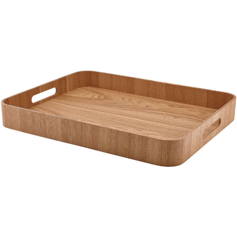 Tjenerbakke Lys Finér Træ 50 x 38cm