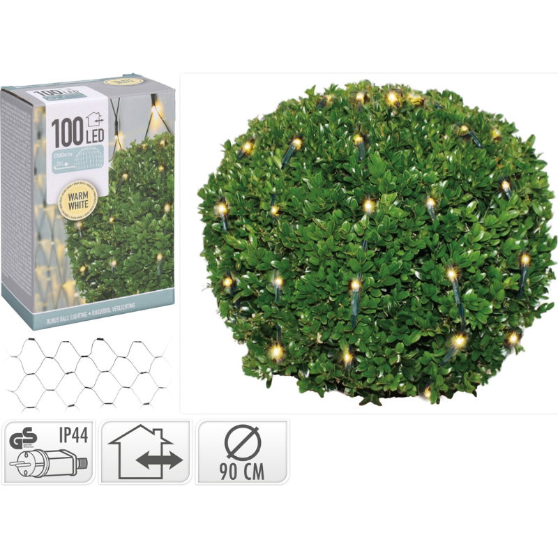 Buxus Kuglenet 100 Led'er Varm Hvid Buxus Kuglenet 100 Led'er Varm Hvid