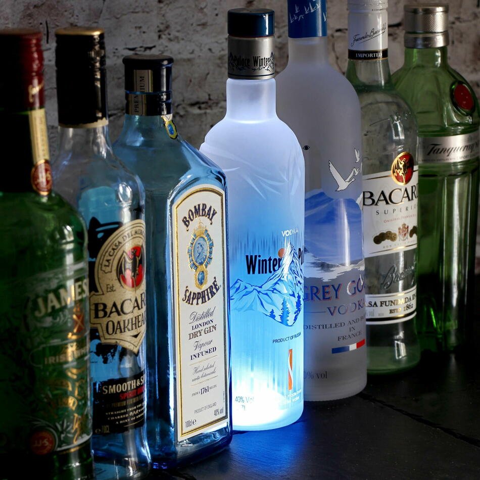 LED stickers til dine flasker er den perfekte display løsning baren